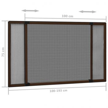 Ausziehbarer Insektenschutz für Fenster Braun (100-193)x75 cm