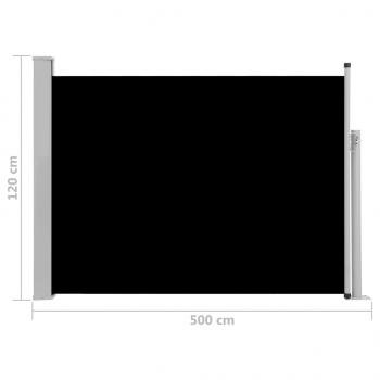 Ausziehbare Seitenmarkise 120×500 cm Schwarz