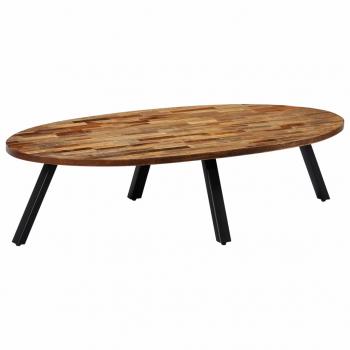 ARDEBO.de - Couchtisch Recyceltes Massivholz Teak Oval 120x60x30 cm