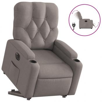 Relaxsessel mit Aufstehhilfe Elektrisch Taupe Stoff