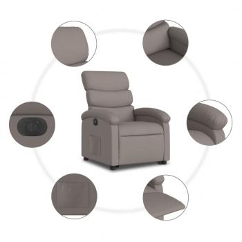 Relaxsessel mit Aufstehhilfe Elektrisch Taupe Stoff