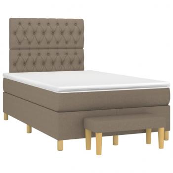 ARDEBO.de - Boxspringbett mit Matratze Taupe 120x190 cm Stoff