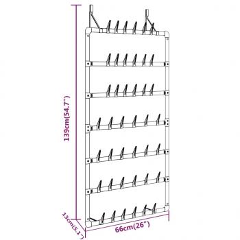 Hängender Schuhe-Organizer Silbern 66x13x139 cm