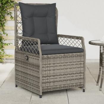 ARDEBO.de - Gartensessel 2 Stk. Verstellbar Grau Poly Rattan