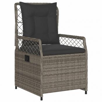 Gartensessel 2 Stk. Verstellbar Grau Poly Rattan