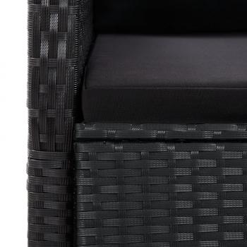 11-tlg. Garten-Essgruppe mit Kissen Schwarz Poly Rattan