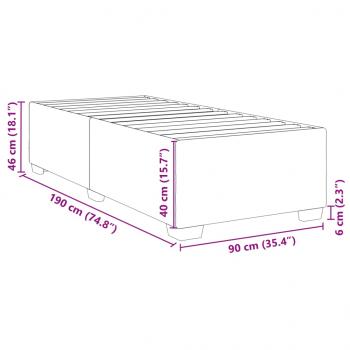 Bettgestell ohne Matratze Dunkelgrau 90x190 cm Stoff