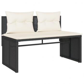 4-tlg. Garten-Sofagarnitur mit Kissen Schwarz Poly Rattan