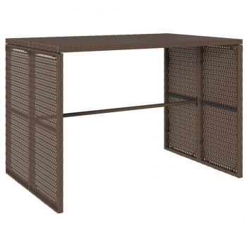 3-tlg. Garten-Essgruppe mit Kissen Braun Poly Rattan