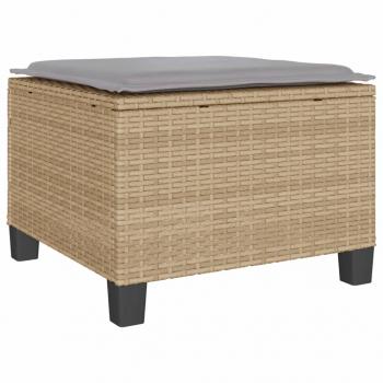 3-tlg. Bistro-Set mit Kissen Beige Poly Rattan