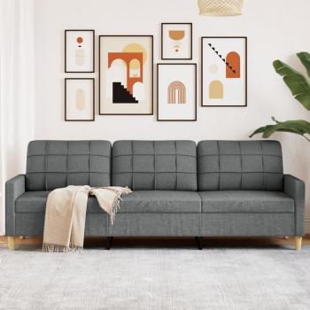 ARDEBO.de - 3-Sitzer-Sofa Dunkelgrau 210 cm Stoff