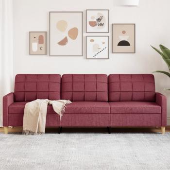 ARDEBO.de - 3-Sitzer-Sofa Weinrot 210 cm Stoff