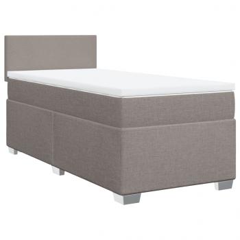 Boxspringbett mit Matratze Taupe 90x200 cm Stoff