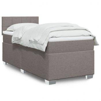 ARDEBO.de - Boxspringbett mit Matratze Taupe 90x200 cm Stoff