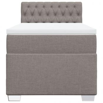 Boxspringbett mit Matratze Taupe 90x200 cm Stoff