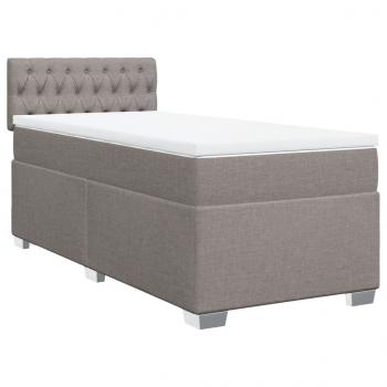 Boxspringbett mit Matratze Taupe 100x200 cm Stoff