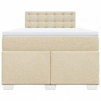 Boxspringbett mit Matratze Creme 120x190 cm Stoff