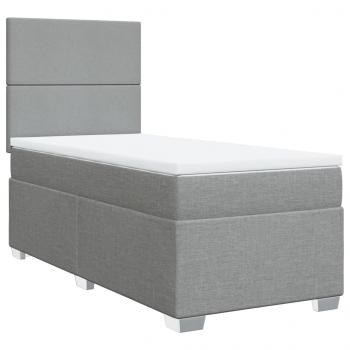 Boxspringbett mit Matratze Hellgrau 80x200 cm Stoff