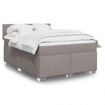 ARDEBO.de - Boxspringbett mit Matratze Taupe 160x200 cm Stoff