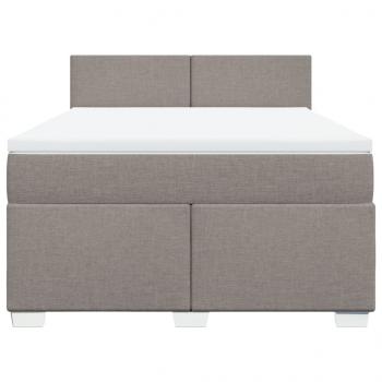 Boxspringbett mit Matratze Taupe 160x200 cm Stoff