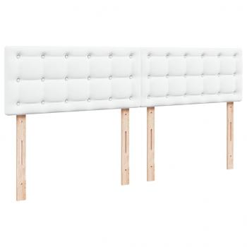 Boxspringbett mit Matratze Weiß 200x200 cm Kunstleder