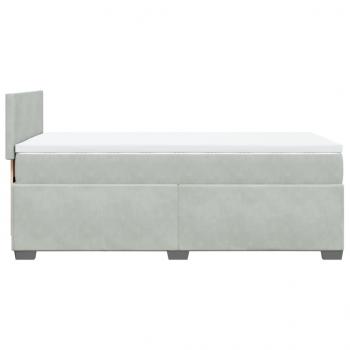 Boxspringbett mit Matratze Hellgrau 90x190 cm Samt