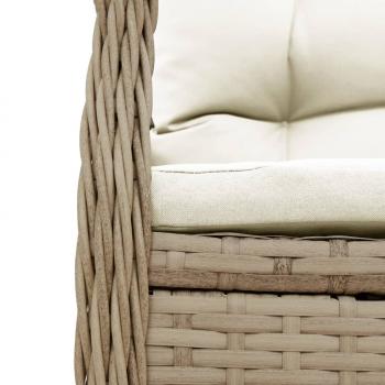 5-tlg. Garten-Essgruppe mit Kissen Beige Poly Rattan