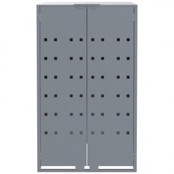 Mülltonnenbox für 6 Tonnen Grau 414x79x117 cm Stahl