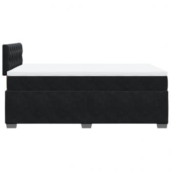 Boxspringbett mit Matratze Schwarz 120x190 cm Samt