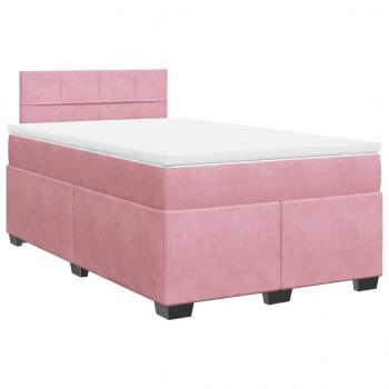 Boxspringbett mit Matratze Rosa 120x200 cm Samt