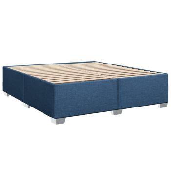 Boxspringbett mit Matratze Blau 200x200 cm Stoff