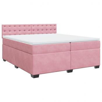 Boxspringbett mit Matratze Rosa 200x200 cm Samt