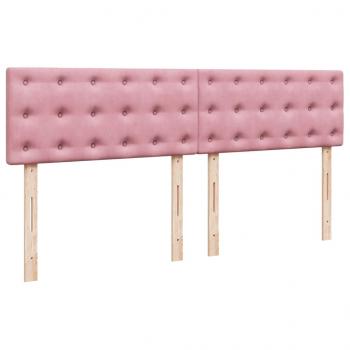 Boxspringbett mit Matratze Rosa 200x200 cm Samt