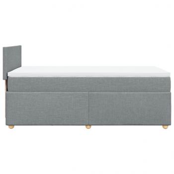 Boxspringbett mit Matratze Hellgrau 90x190 cm Stoff