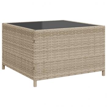 Gartensofa in L-Form mit Tisch und Kissen Hellgrau Poly Rattan