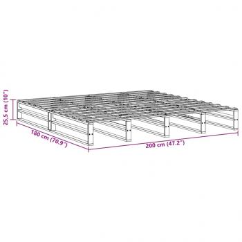 Massivholzbett ohne Matratze Weiß 180x200 cm Kiefernholz