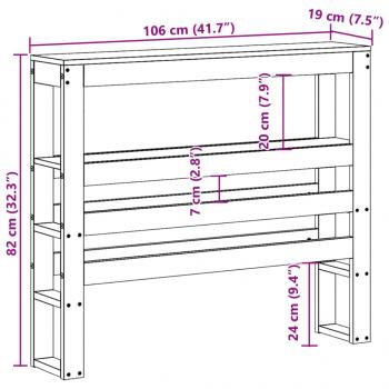 Kopfteil mit Ablagen Wachsbraun 100 cm Massivholz Kiefer