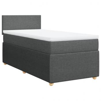 Boxspringbett mit Matratze Dunkelgrau 90x190 cm Stoff