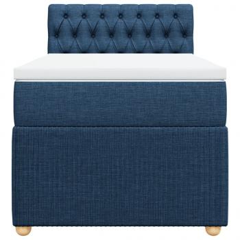 Boxspringbett mit Matratze Blau 90x190 cm Stoff