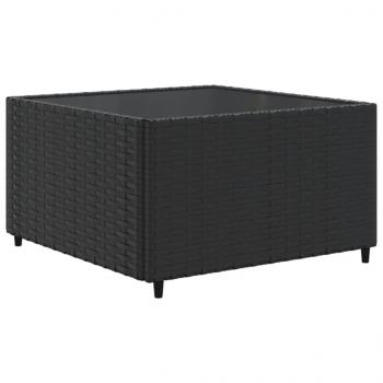 8-tlg. Garten-Lounge-Set mit Kissen Schwarz Poly Rattan