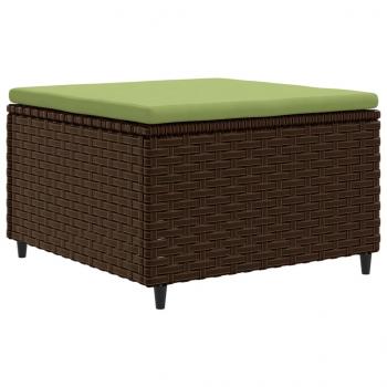 4-tlg. Garten-Lounge-Set mit Kissen Braun Poly Rattan