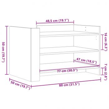 Couchtisch Schwarz 80x50x50 cm Holzwerkstoff