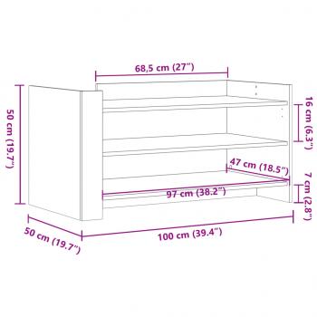 Couchtisch Betongrau 100x50x50 cm Holzwerkstoff