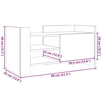 TV-Schrank Schwarz 80x35x40 cm Holzwerkstoff