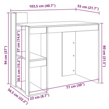 Schreibtisch Weiß 103,5x56,5x94 cm Holzwerkstoff