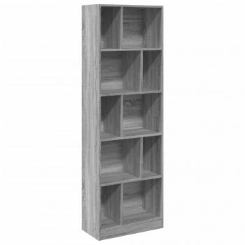 Bücherregal Grau Sonoma 57x28,5x174 cm Holzwerkstoff