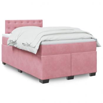 ARDEBO.de - Boxspringbett mit Matratze Rosa 120x200 cm Samt