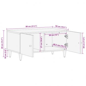 Couchtisch 80x50x40 cm Massivholz Mango