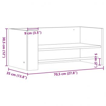 Wandregal Schwarz 70,5x35x30,5 cm Holzwerkstoff