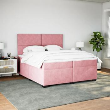 Boxspringbett mit Matratze Rosa 200x200 cm Samt